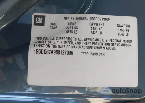 2006 Cadillac Sts z USA, uszkodzony, nr VIN 1G6DC67A960127996